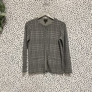 J Jill Wearever Collection Tweed Pattern Cardigan Size XS